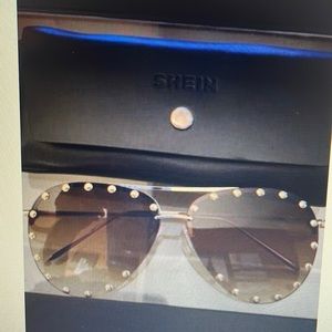 SHEIN Sunglasses new with tags and with case with studs around the lens